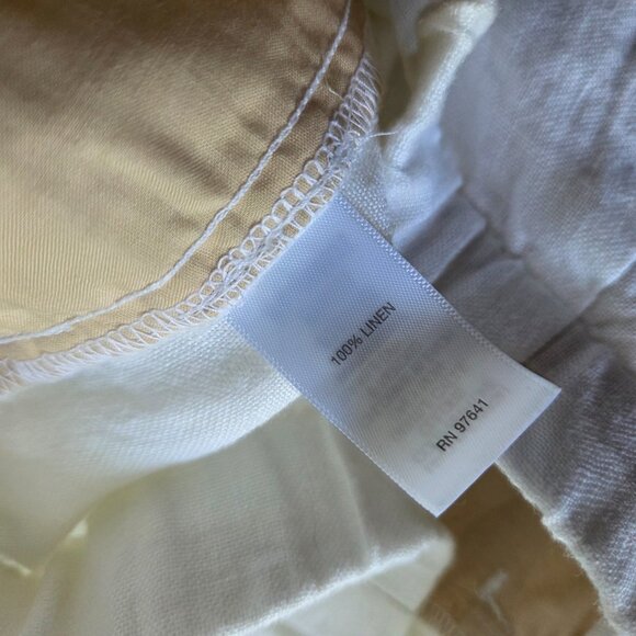 EUC LIKE NEW J JILL LOVE LINEN WHITE 100% LINEN MINIMALIST CROP WIDE LEG PANTS S - Picture 11 of 16